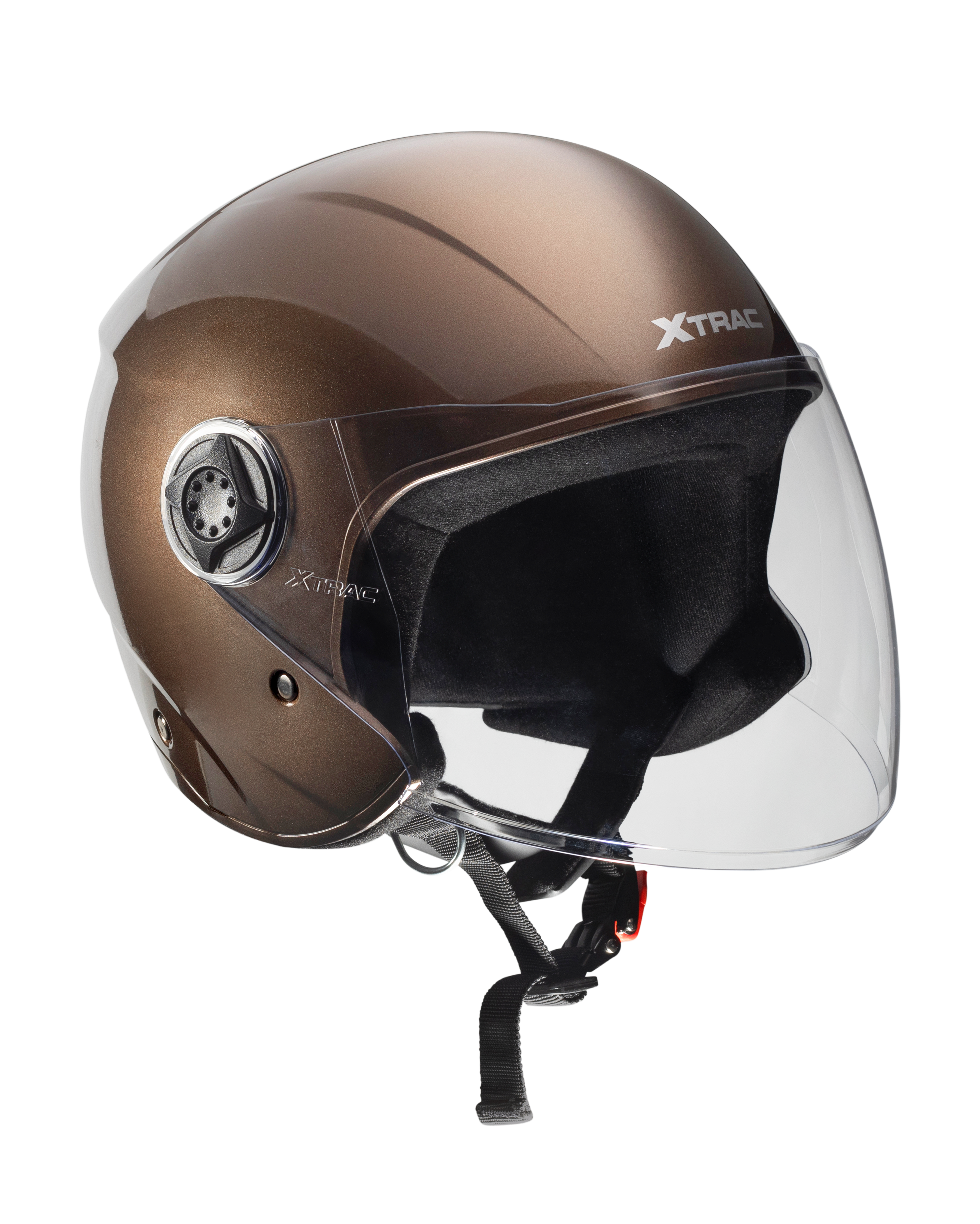 Xtrac Fit ISI Certified Half Face Bike Helmet with Clear Visor | Lightweight Open Face Helmet for Men & Women